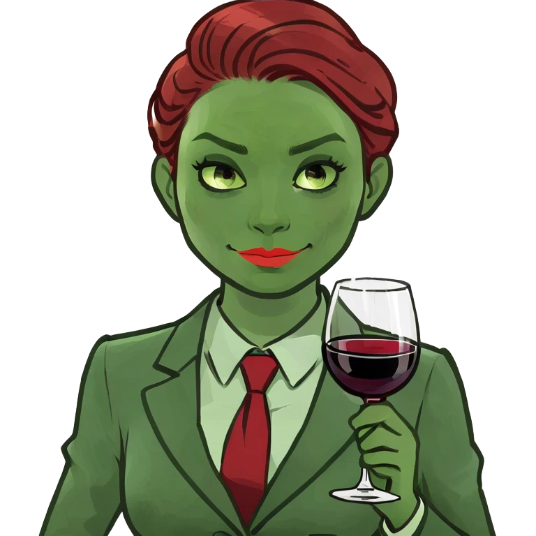 cute lawyer girl with red wine  emoji