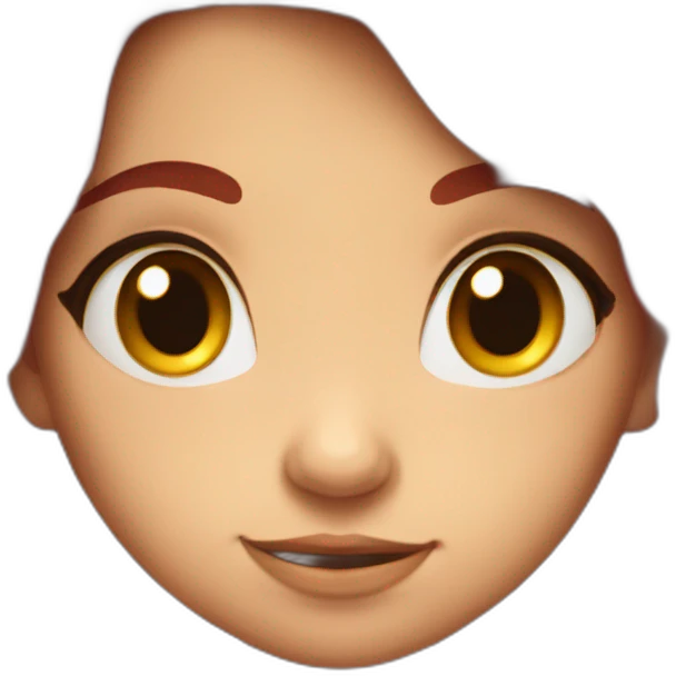 cute gamer girl with long, curly, dark red hair emoji