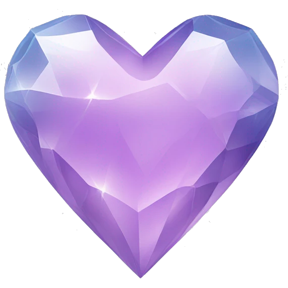 crystal heart glossy Pastel lilac-gradient  emoji