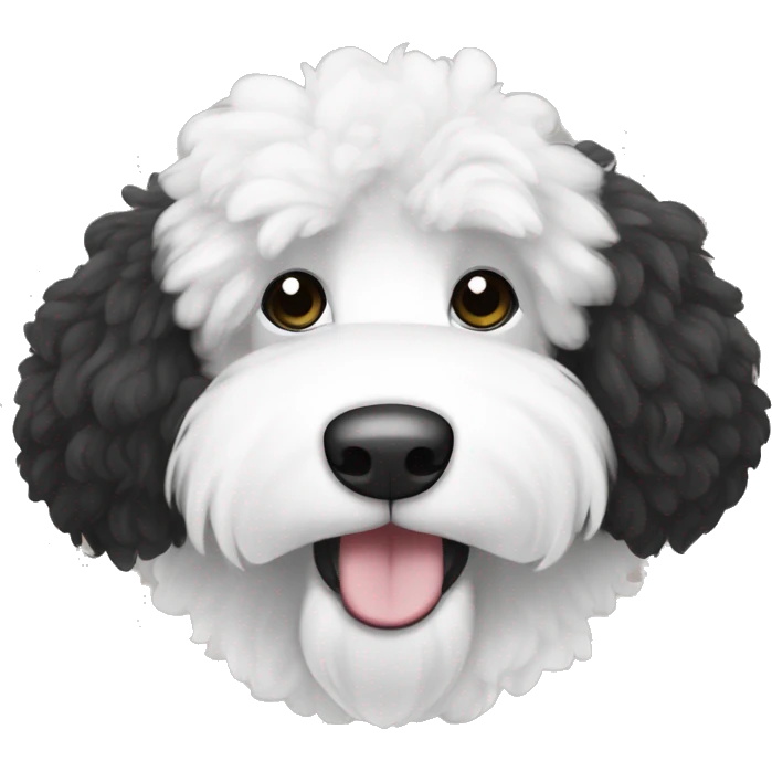 black and white sheepadoodle emoji