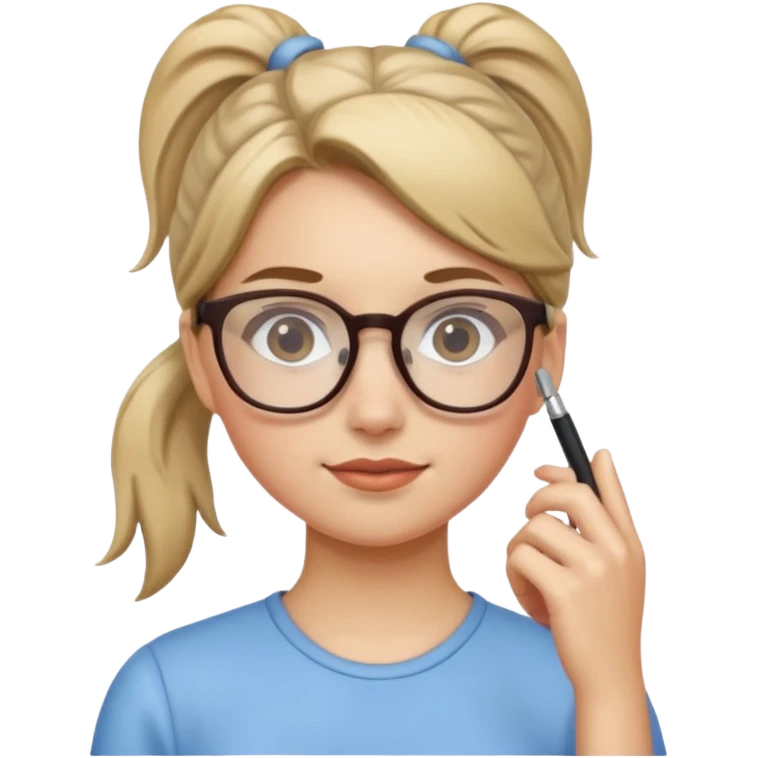 Ponytail Girl with Glasses emoji