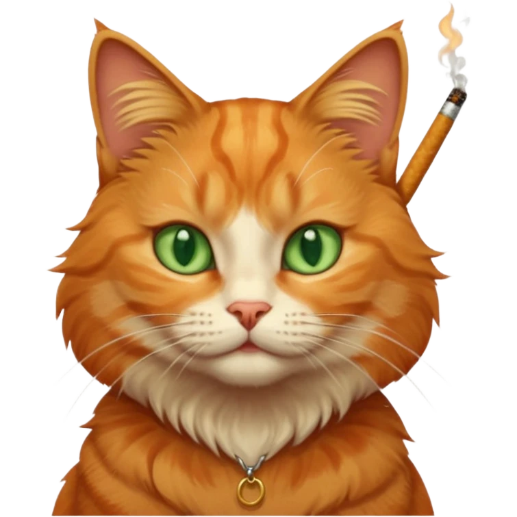 A cat with a cigeret emoji