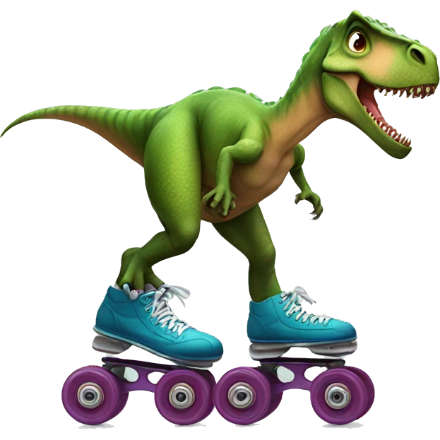 dinosaur on roller skates  emoji