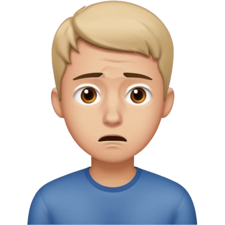 сделай тревожного молодого человека который боится отказать emoji