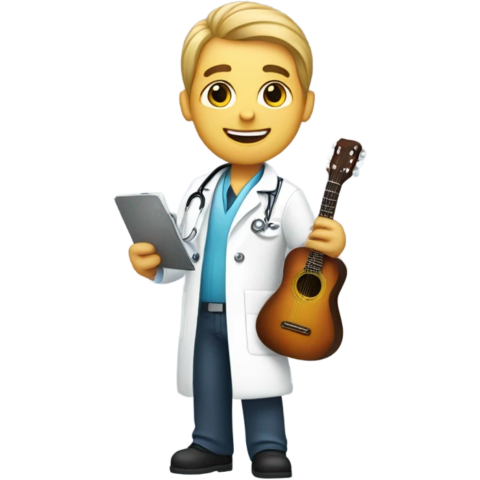 Veterinarian with a guitar emoji