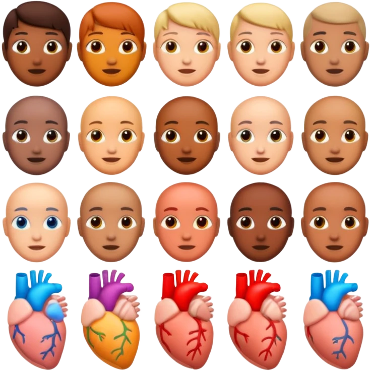 Create colour full 3d image of all body parts  emoji