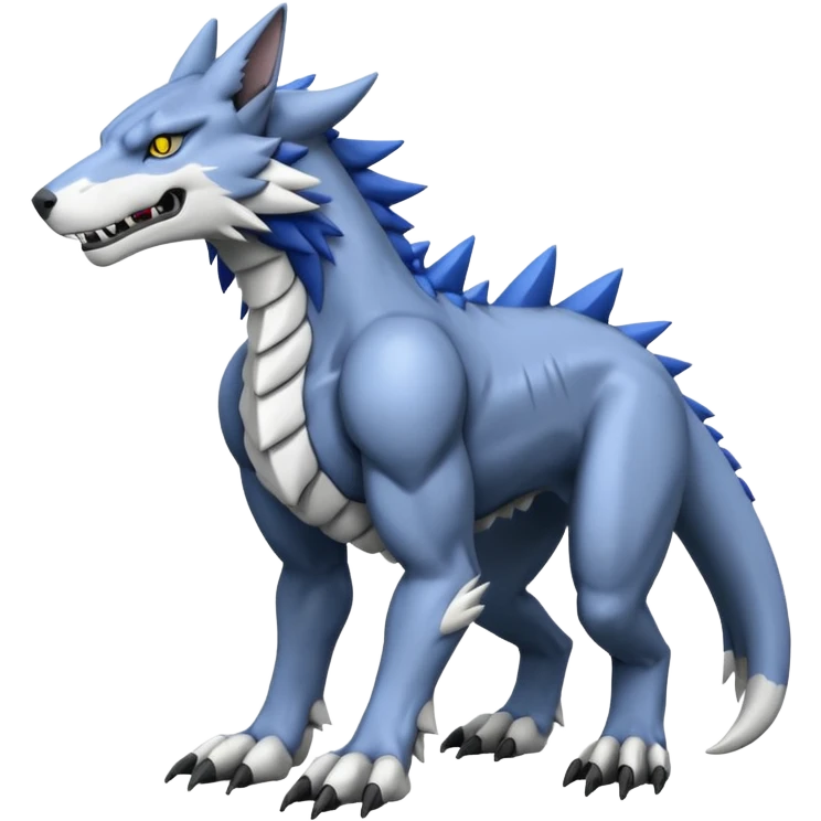  Cool Edgy Shiny Greymon-Sergal-Weregarurumon full body emoji