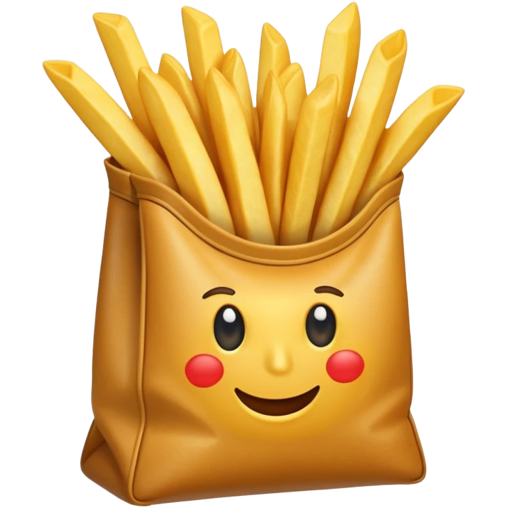arrow showing fries being put into bag emoji