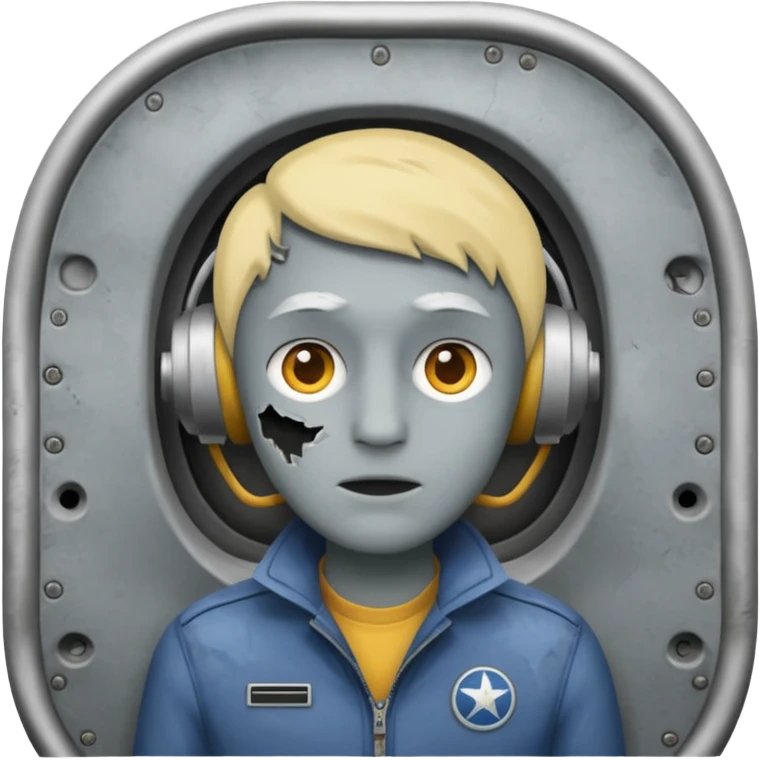 Como el 4 però la cara en la paret de l'antera del avions i el cuerpo gris emoji