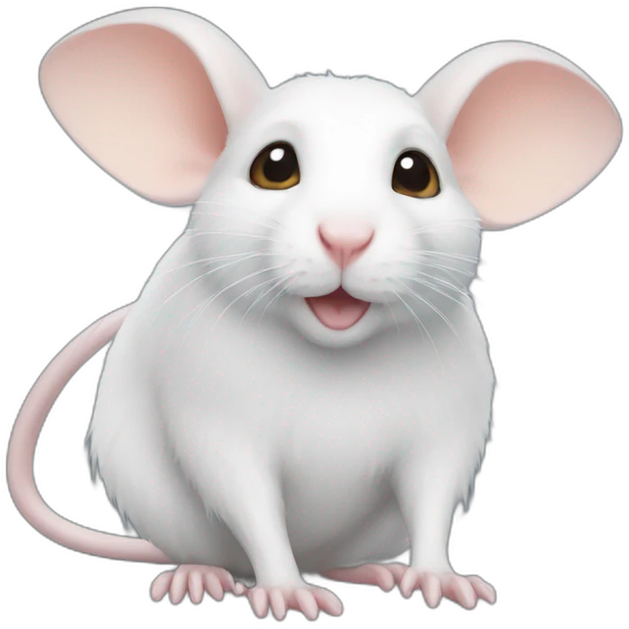 White rat with wings emoji