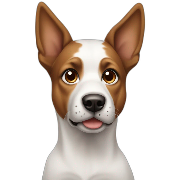 Dog white with brown ears like a terrier emoji