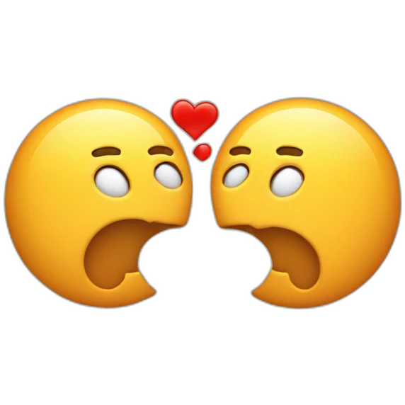 couple almost kissing with question marks on top emoji