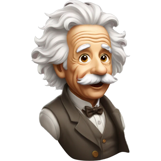 Einstein with the tongue out emoji