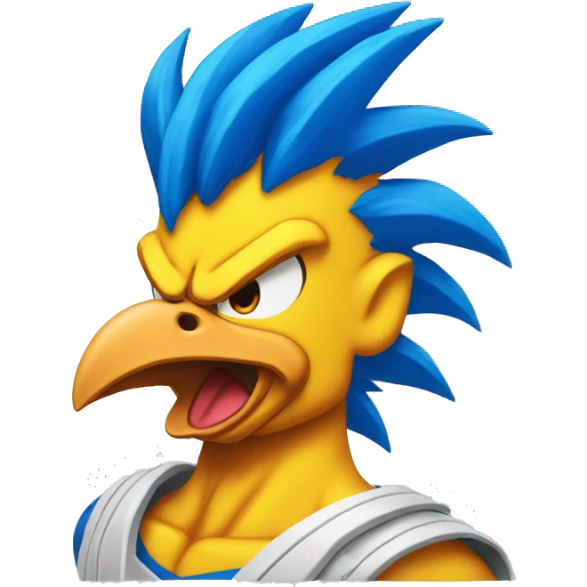 Super saiyan chicken face blue emoji