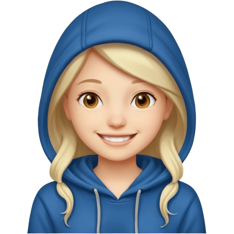 happy girl wearing hoodie emoji
