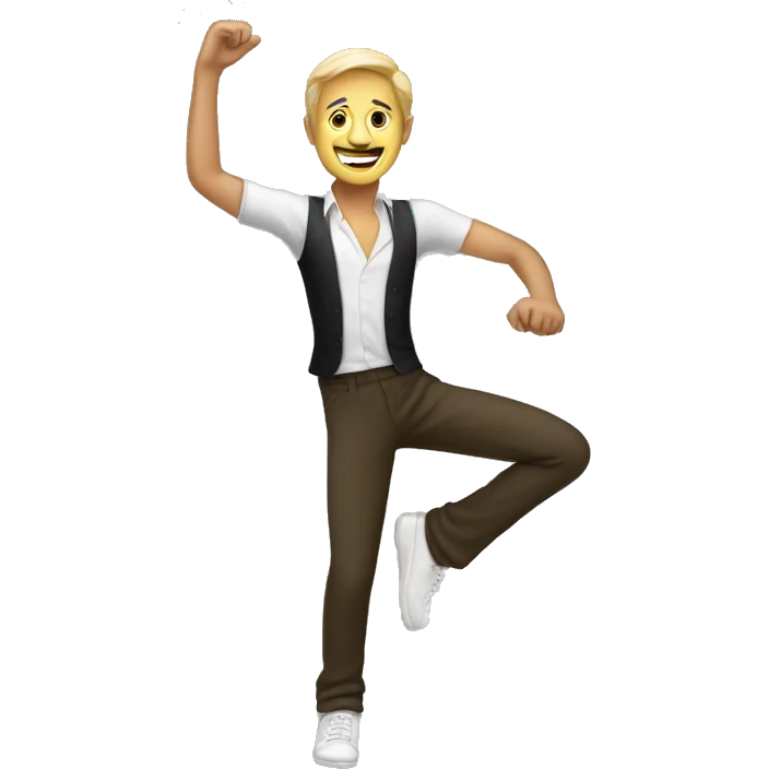 Dance white man emoji