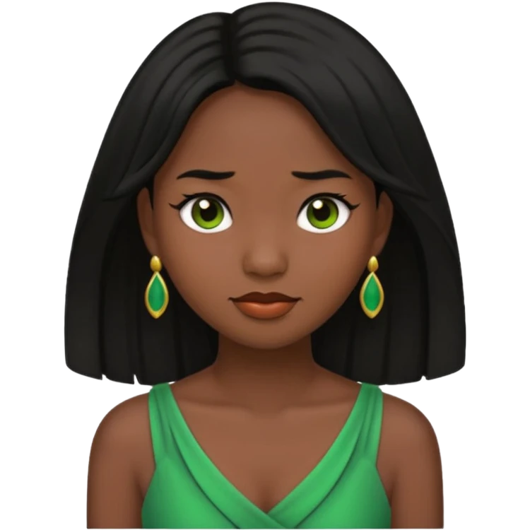 tạo cho tôi emoji công chúa tianna mặt thon da đen xinh và gần giống trong phim nhất, bỏ khuyên tai đi emoji