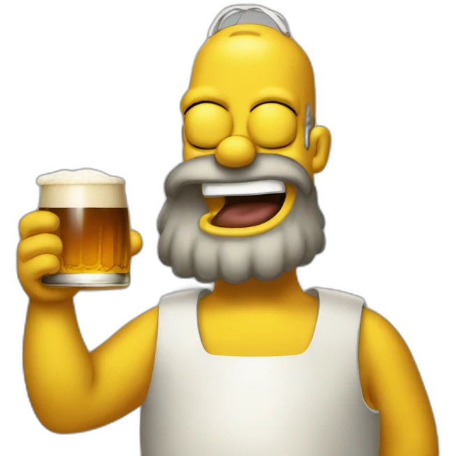 Homer avec une bière  emoji