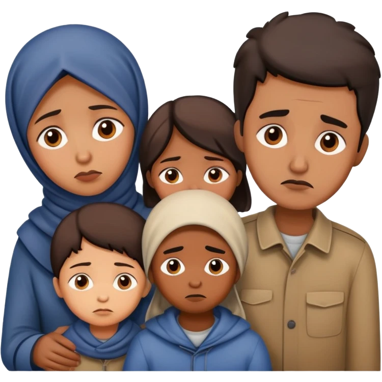 A family of refugees  emoji