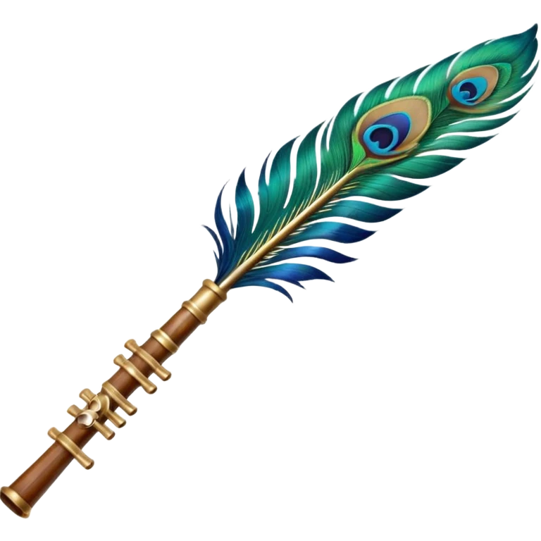 Create a emoji of krishnas peacock feather and flute emoji
