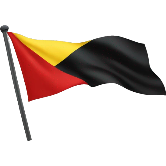 Black and red flag with yellow circle  emoji
