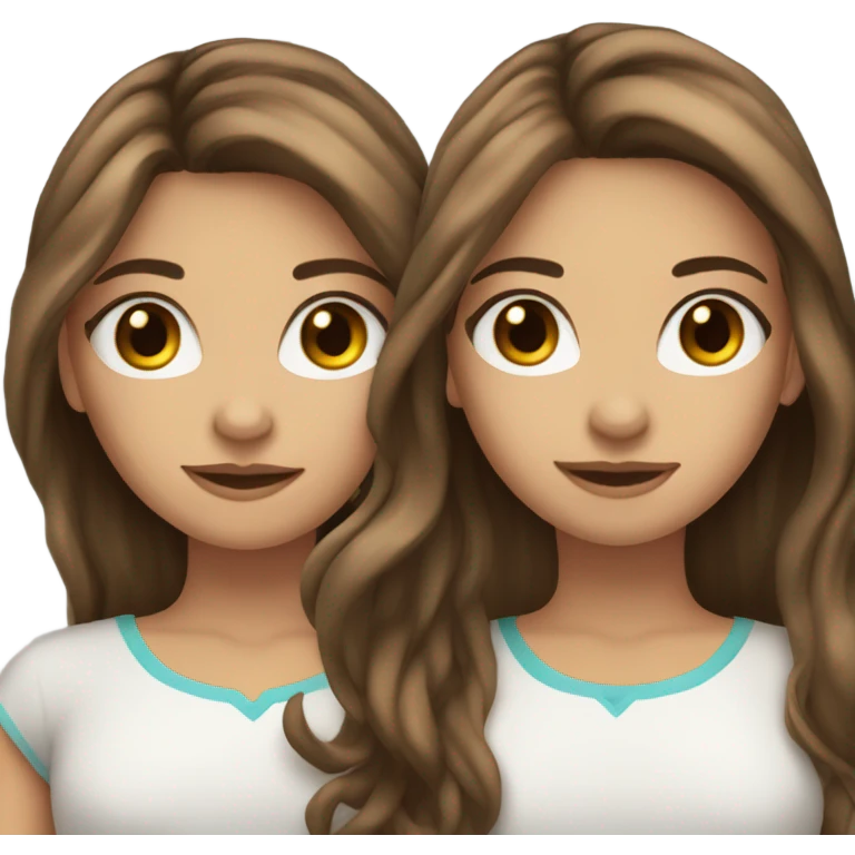 teenage girl with brown wavy straight hair with brown eyes and long lashes emoji