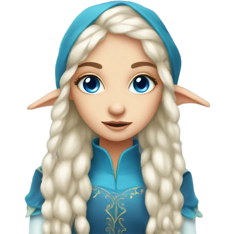 Blue eyed elf girl portrait emoji