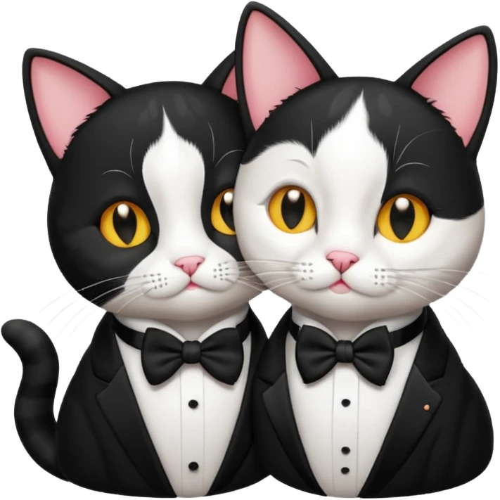 Tuxedo cat smooching face emoji