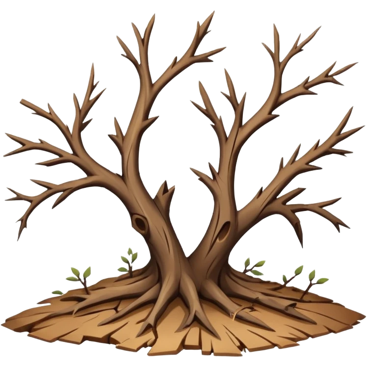 Broken Tree Branches pieces on the land emoji