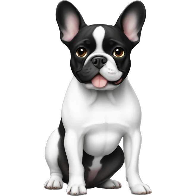 French bulldog black white emoji