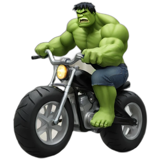 big Hulk on a tiny bike emoji