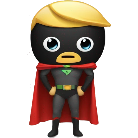 code with a super hero cape emoji