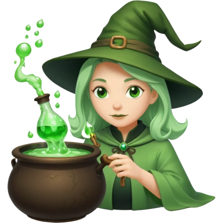 green witch cooking potion emoji