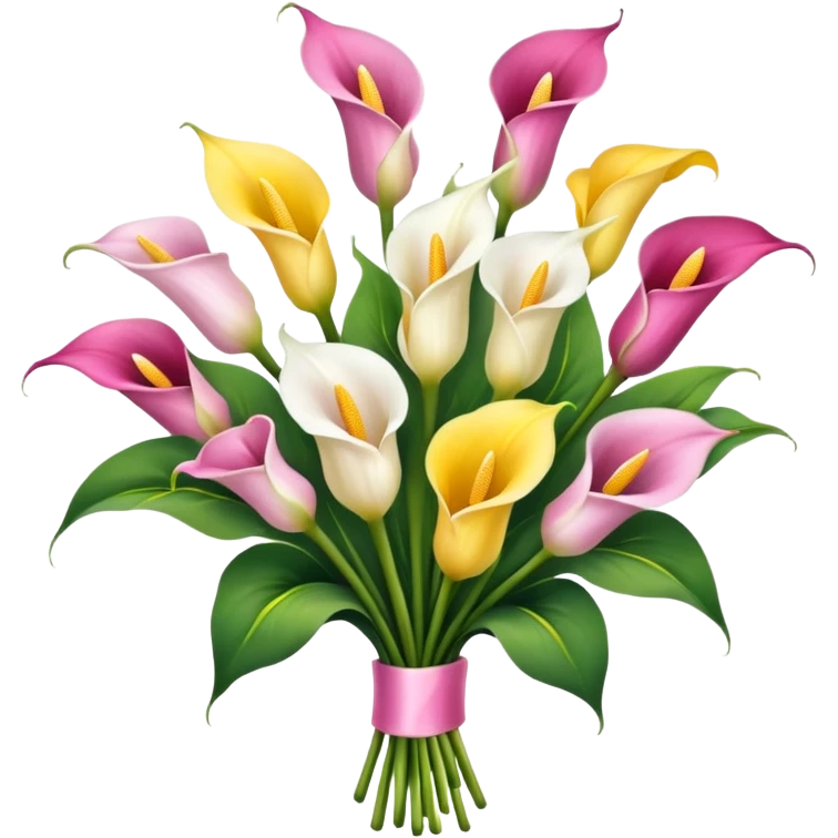 calla lily flower multicolor bouquet emoji
