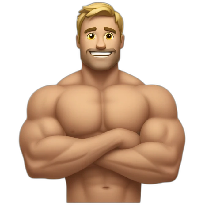 Homme musclé avec des pectoraux gros emoji