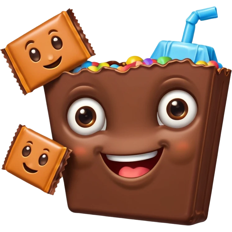 candy bar with accessories and eyes emoji