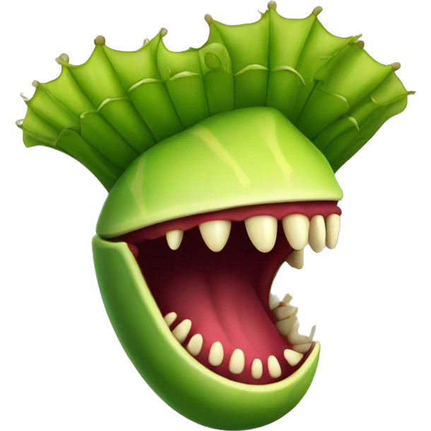 Venus flytrap with teeth emoji