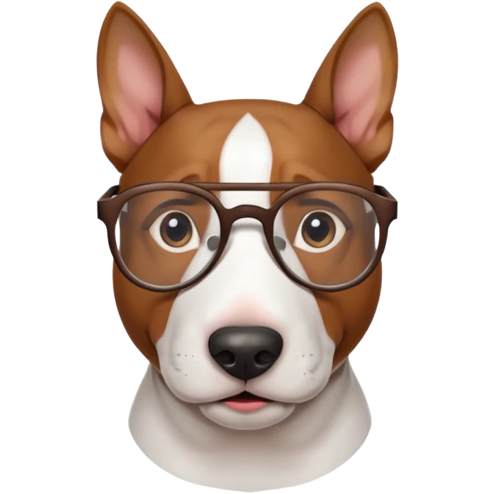 bull terrier wearing glasses emoji