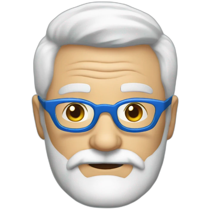 grandpa white blue glasses 50 years old gray beard  superhero tshirt emoji