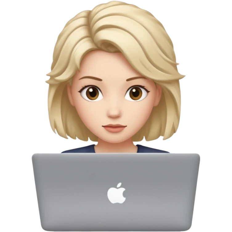 Women with laptop, different hair style. emoji