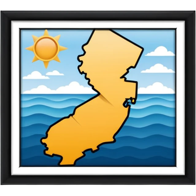 Black outline of New Jersey state emoji