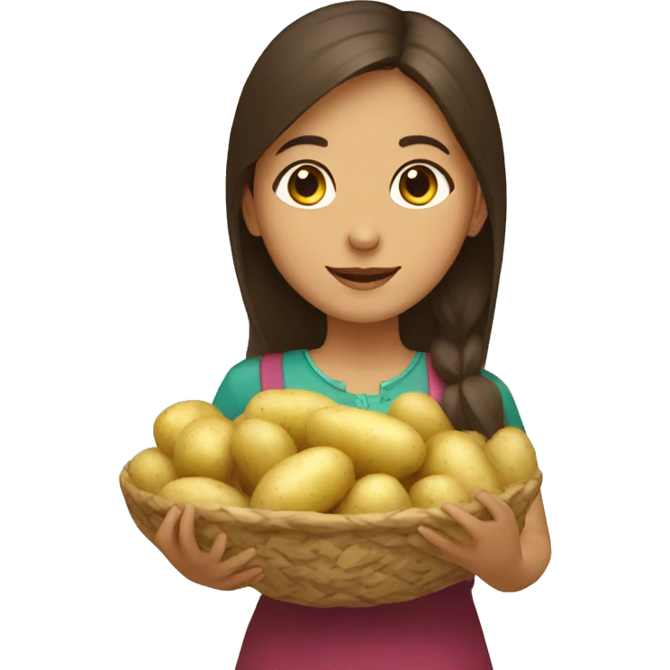 Azerbaijani girl with potatoes in her hands emoji