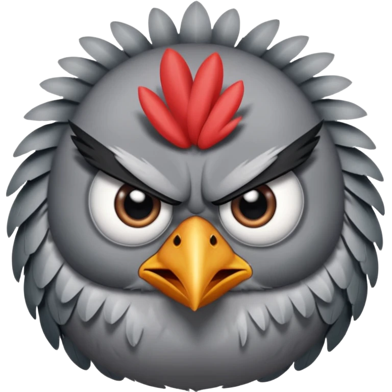 gray angry bird emoji