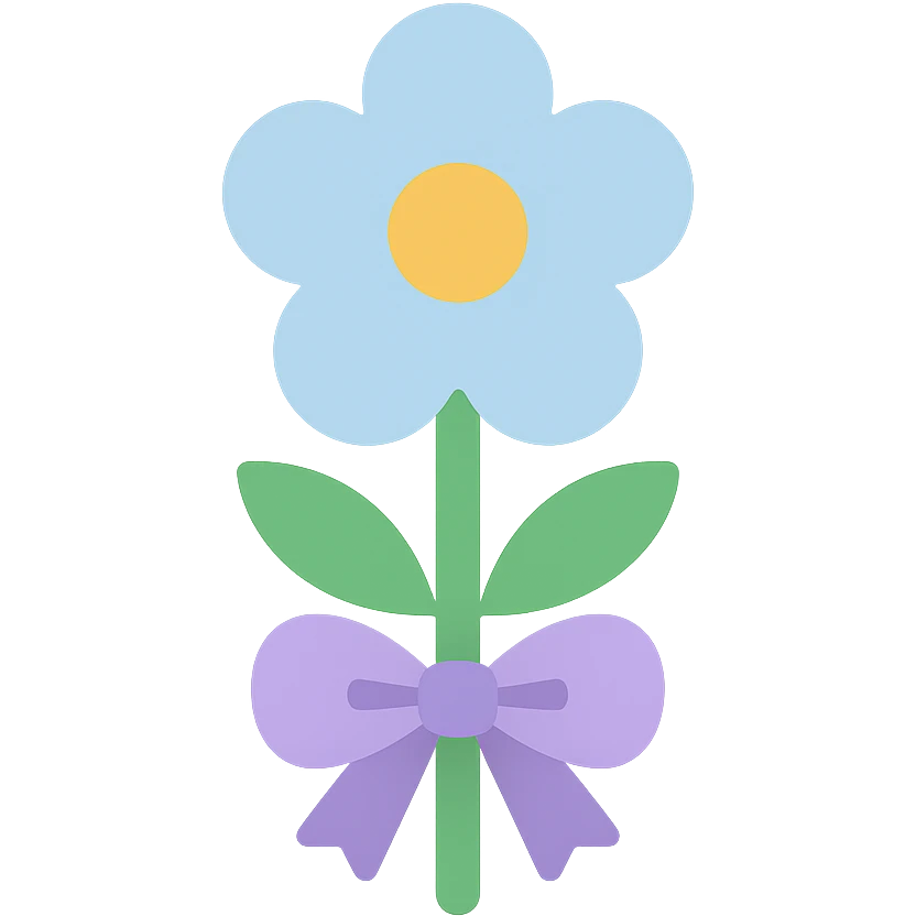 flower with a little bow icon in color emoji