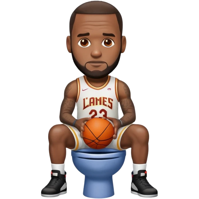LeBron James in a toilet emoji