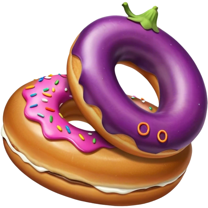 Eggplant and donut emoji
