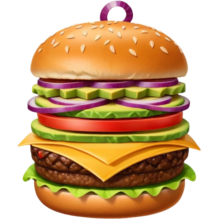 hamburger with only avocado and onion, no other toppings emoji