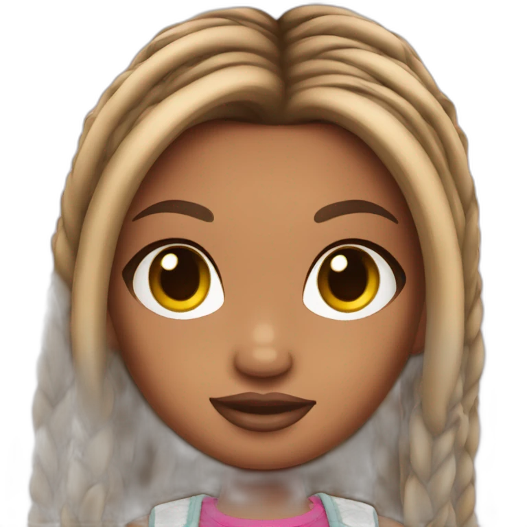 bratz doll with long braids emoji