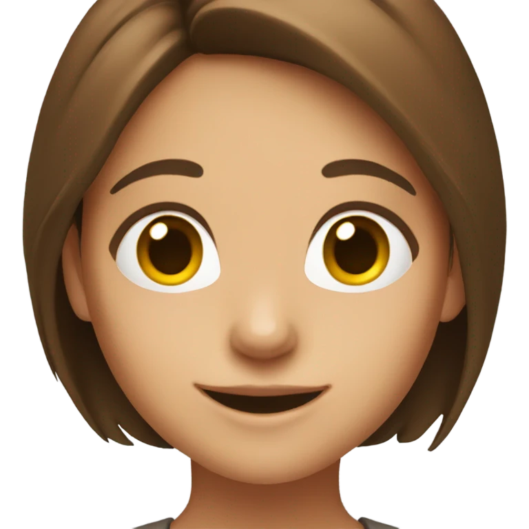 smiling girl with brown hair emoji