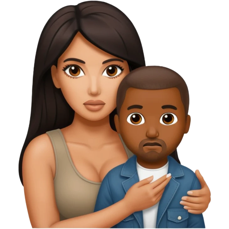 kim kardashian carrying midget kanye emoji